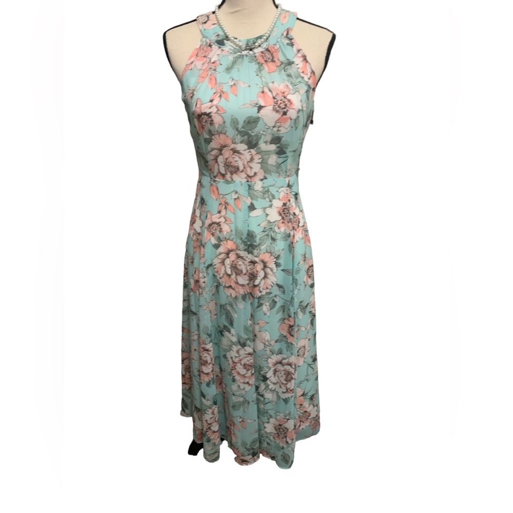 NWT Tommy Hilfiger mint green floral dress Sz 2